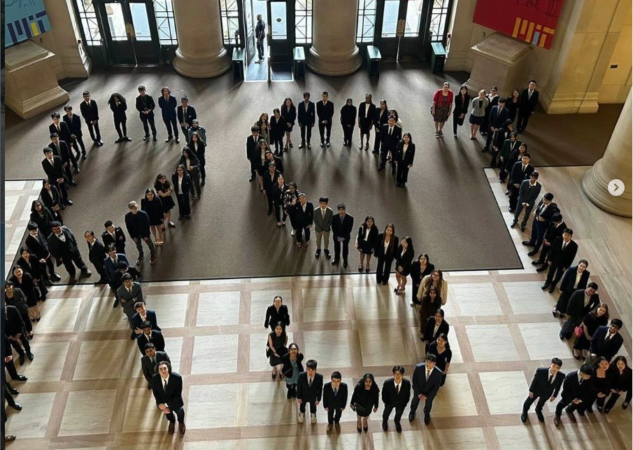 Research Science Institute cohort gathered inside MIT