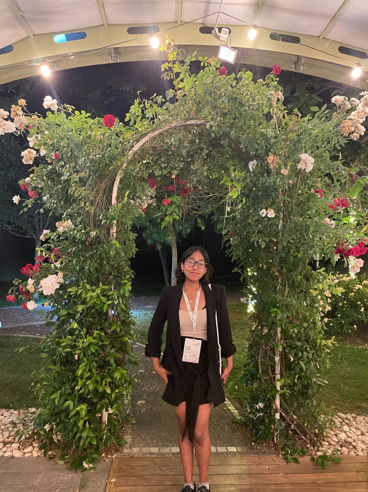Researcher attending an international scientific conference