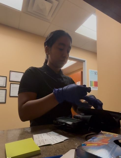 Ariana Rahman volunteering at a free clinic on Sunday