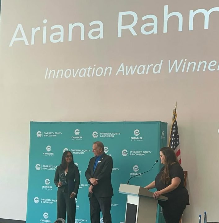 Ariana Rahman announced as Innovation Award winner at the City of Chandler ceremony