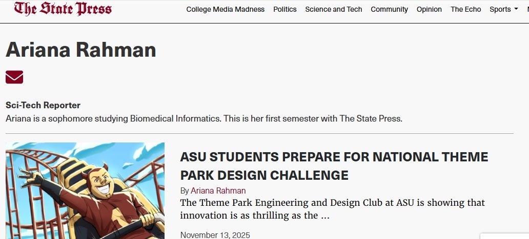 Ariana Rahman's staff page at The State Press
