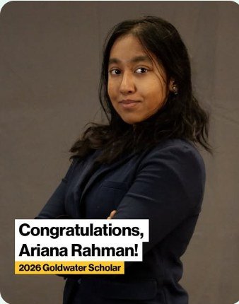 ASU College of Health Solutions 2026 Goldwater Scholar congratulations graphic
